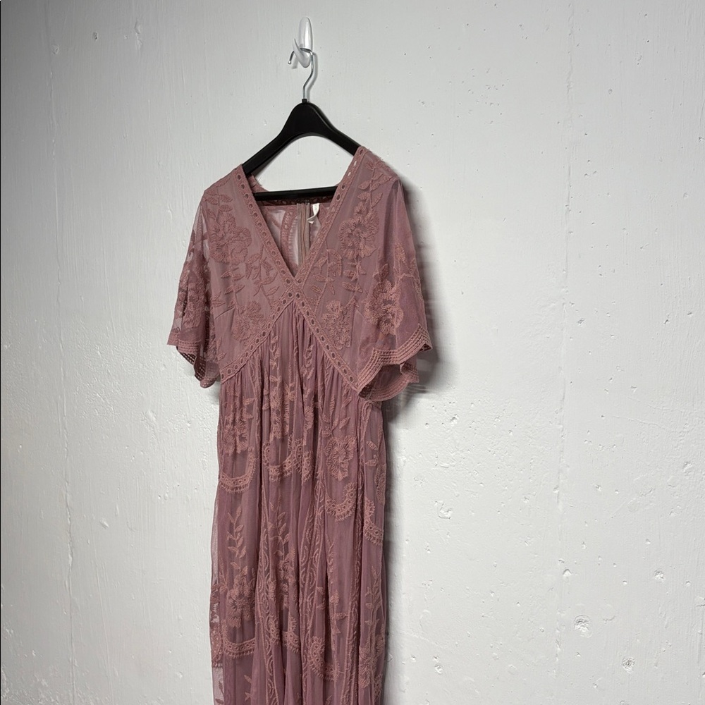 Pinkblush Mauve Lace Maxi Dress